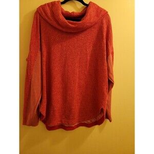 Tommy Hilfiger Women's Athluxe Cowl Neck Red Hi Lo Sweater Size XL